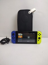 Nintendo Switch V1 HAC-001 Joy cons Blue &Neon Yellow W/Carry Case
