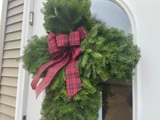 Christmas Cross Wreath, Balsam Pine Live Real Christian Holiday Gift Idea