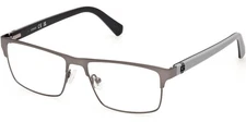 Guess Men's Matte Gunmetal Rectangle Browline Eyeglass Frames - GU50131 009 57