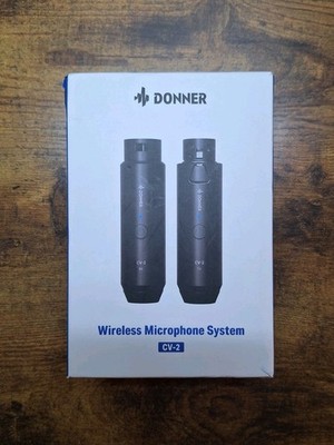 Donner Wireless XLR Microphone Transmitter Receiver, 2.4Ghz Plug-On Wireless Mic