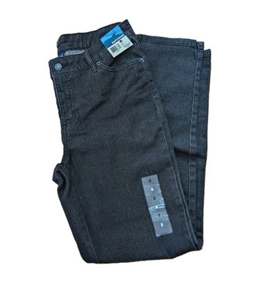 Basic Editions Womens Jeans 8 Black Denim Straight Stretch Vintage Y2K Kmart New