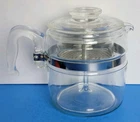 Vintage 7756-B Pyrex 6 Cup Glass Percolator Stovetop Coffee Pot - Clean.