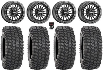 Metal FX Delta Bdlk 15'' Wheels Bk 35'' XCR350 Tires Pioneer 1000 / Talon