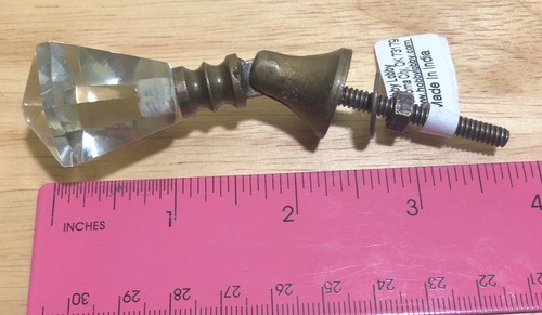 Victorian Metal Crystal Clear Glass Teardrop Knob Handle Drawer Pulls LOT OF 10 - Picture 5 of 5