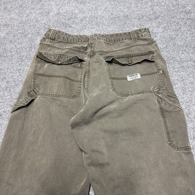 Vintage Y2K Plugg Carpenter Loop Canvas Baggy Pants Men 33x29 Brown Skate Rave