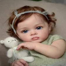 22" Reborn Dolls Baby Vinyl Silicone Realistic Handmade Newborn Doll XMAS Gift