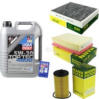 Mann Inspektionspaket 5L Liqui Moly Top Tec 4600 5W-30 FüR Opel Astra J Meriva B