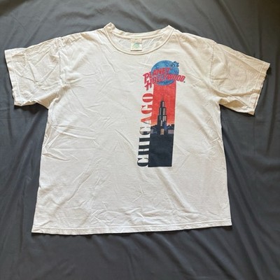 Vintage 1991 Planet Hollywood Chicago White T-Shirt Adult Size X-Large 24x25