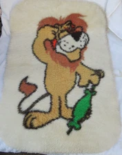 Hubert The Lion Harris Bank 60-70s Soft Rug Nonskid Moth Proof Washable VTG Rare