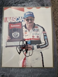 DALE EARNHARDT NASCAR 1993 BUDWEISER 500 Autographed Signed 8x10 photo 