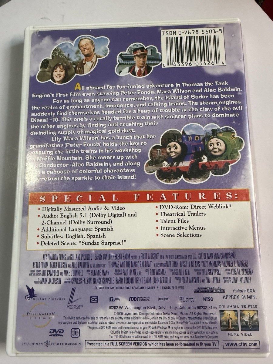 Thomas and the Magic Railroad DVD 2000 Animation Peter Fonda Alec