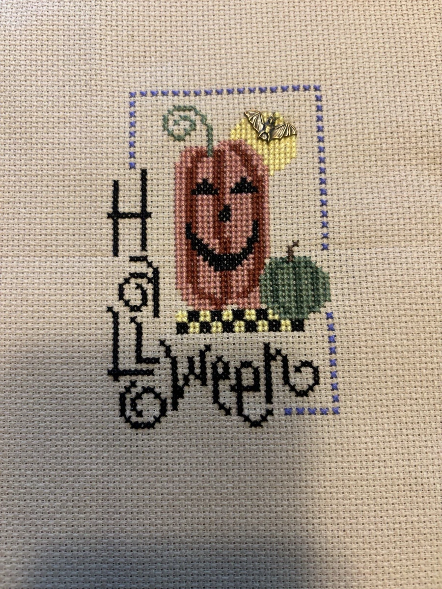 HALLOWEEN -Lizzie Kate-completed-Finished cross stitch Pumpkin Bat