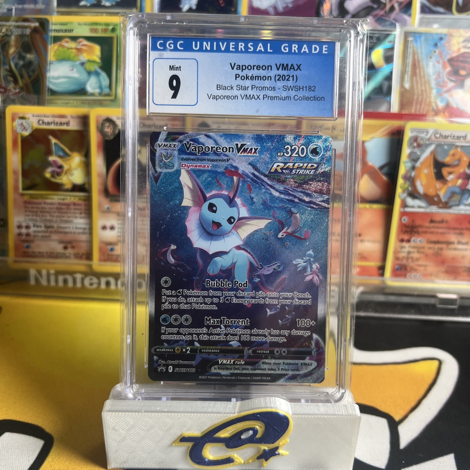 CGC 9 Vaporeon Vmax SWSH182 Pokemon Black Star Promos 2021 English
