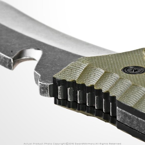 Hunting Knife Olive Moss G10 Handle 12.5cm Blade Full Tang Camping Tactical Army - Picture 7 of 8