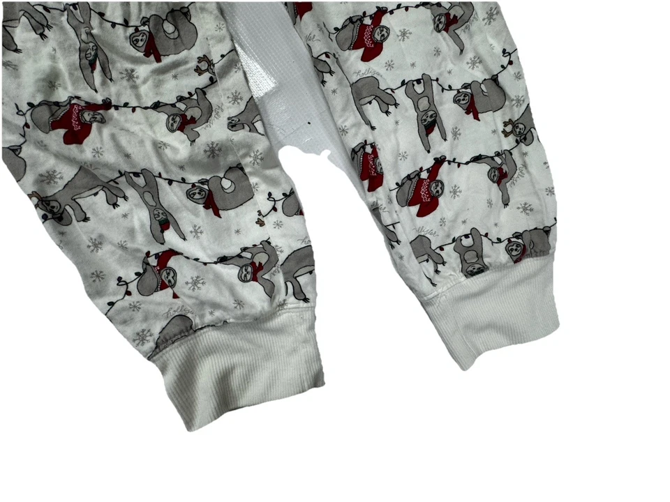 Pantalones de pijama Hollister Sloth Christmas Lights para mujer pequeños blancos Foto 2 de 4