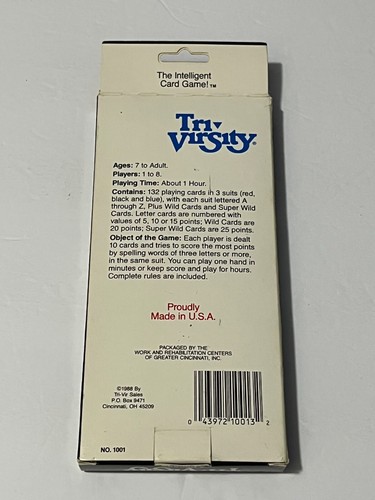 Vintage 1988 Tri-Virsity The Intelligent Card game! - Picture 2 of 6