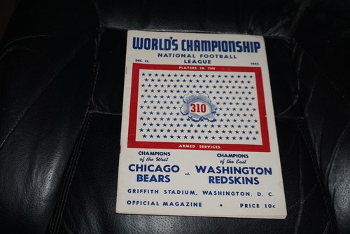 1942 NFL CHAMPIONSHIP PROGRAM REDSKINS VS BEARS EX PLUS - 第 1/6 張圖片