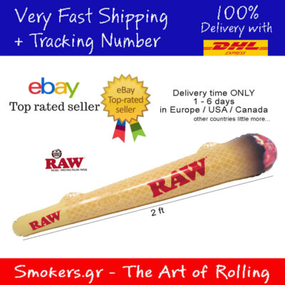 1x RAW ORIGINAL / ORIGINAL INFLATABLE CONE 2FT / 60cm  Rolling Papers KING SIZE