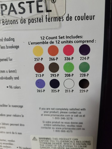 New Prismacolor Premier NuPastel Firm 12 Count Pastel Color Sticks Sealed - Picture 2 of 2