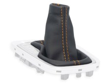 SCHALTMANSCHETTE FUR HYUNDAI IONIQ automatik 16-22 SCHALTSACK LEDER NAHT ORANGE