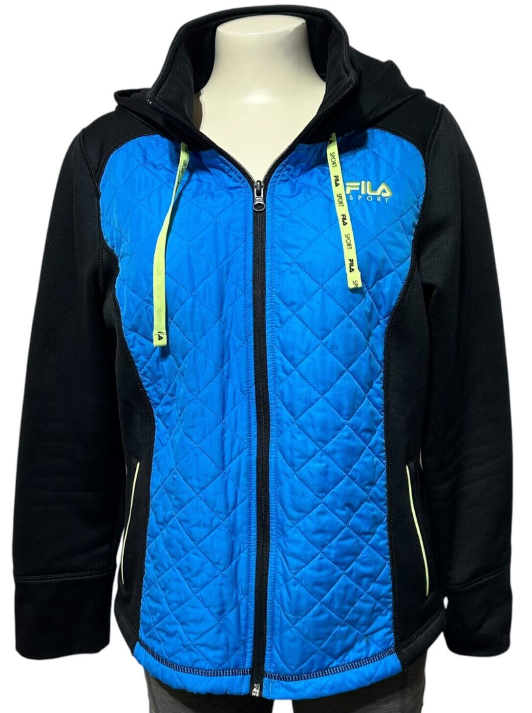 FILA Sport Giacca Donna Felpa con Cappuccio Taglia L Cappuccio Leggera Trapuntata Zip Tasche