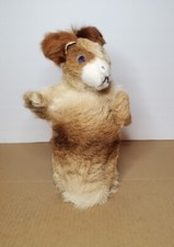 Vintage Real Fur Dog Hand Puppet Blue Eyes Unbranded Steiff 1950's