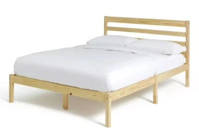 Home Kaycie Small Double Wooden Bed Frame - Pine | Sturdy Durable Furniture
