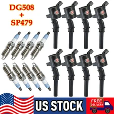 8 Ignition Coil DG508 & Iridium Spark Plug SP479 Set For Ford F-150 4.6L 5.4L V8