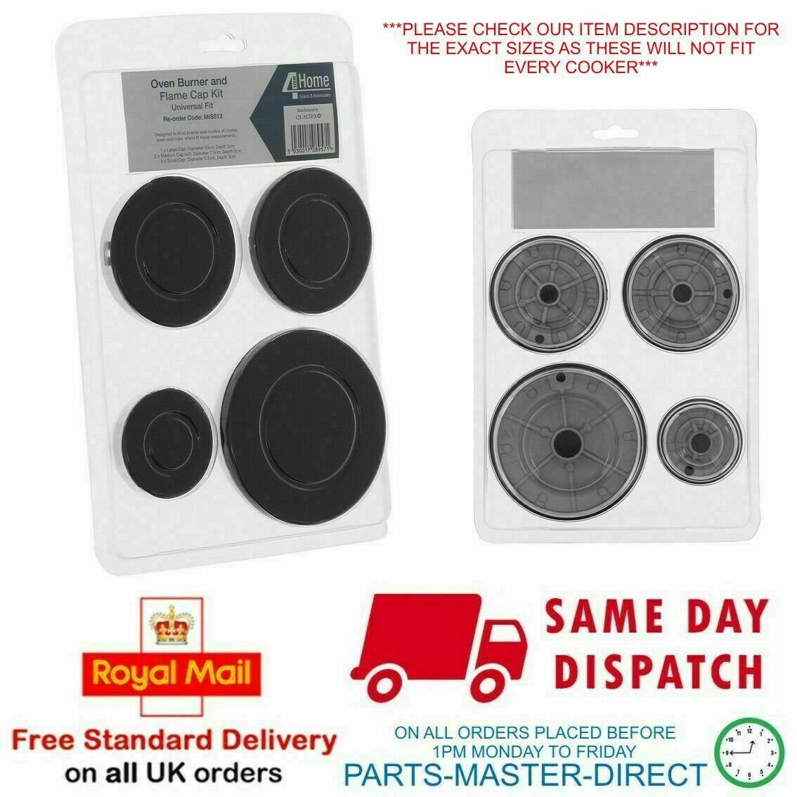Gas Hob Cap Burner + Flame Fits MOFFAT Oven Cooker Large Medium