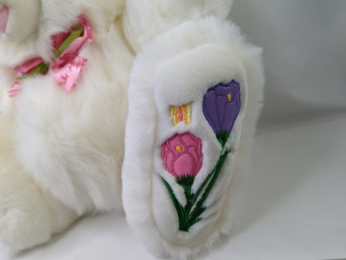 Tb Trading Co Hopster Hase Plüschhase weiß 23 Zoll lila Blume Stofftier - Bild 6 von 11