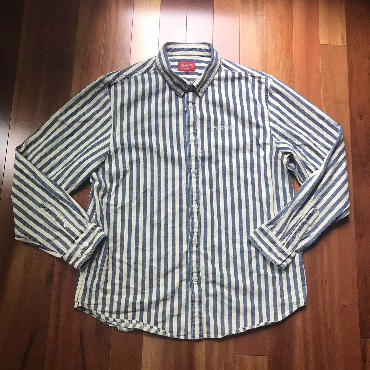 Supreme Classic Logo Stripped Shirt