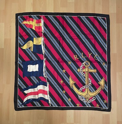 Vintage Ralph Lauren Polo RLYC Sailing Regatta Silk Scarf