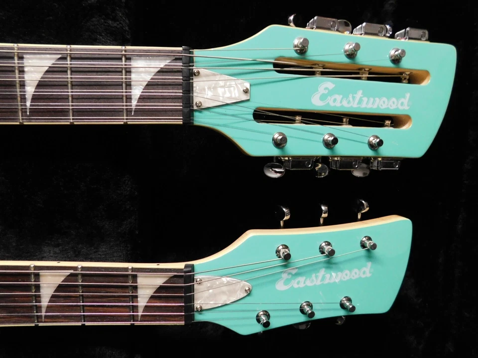 2021 Eastwood 12/6 Double Neck w/HSC - MINT - Surf Green - Image 4 of 4