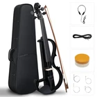 4/4 Full Size Bunnel Edge Electric Silent Violin String Case Bow Rosin Black