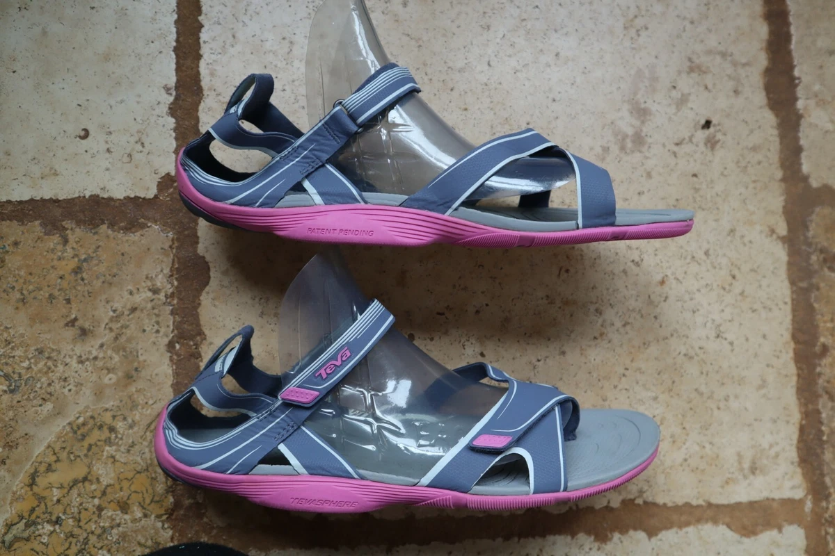 Pink Gray TEVA Big Toe Loop Ankle Strap Sandals US 11
