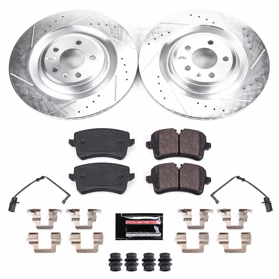 K8486 Powerstop Juego de 2 Ruedas Disco de Freno y Kits de Pastillas Traseras para Audi A8 Quattro S8 Foto 3 de 3