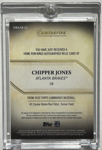 Camiseta Chipper Jones 2020 Topps Luminaries ¡¡Auto 4/15!! Atlanta Braves - Imagen 2 de 2
