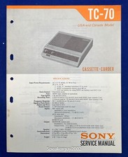 Original Sony Cassette-Corder Service Manual / TC-70
