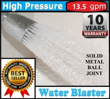 High Flow  *13.5 GPM*  High Pressure Shower Head by WATER BLASTER * Soft Hi Flow