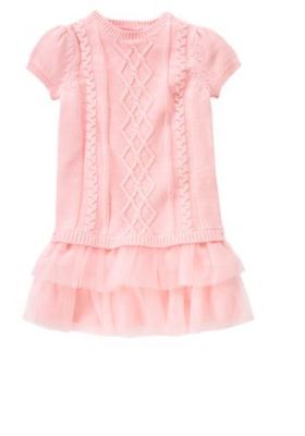 NWT Gymboree Glamour Ballerina 3 Pink Tulle Skirt Cable Sweater Dress ...