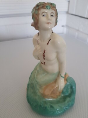 Extrem seltene Royal Doulton Figur HN97 DIE MEERJUNGFRAU von Harry Tittensor um 1918