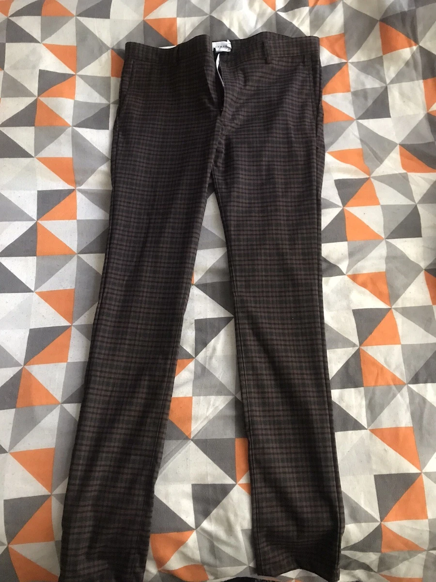 Topman stretch skinny checkered deals trousers
