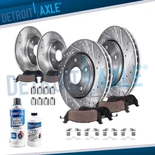 Front Rear Drilled Rotors Pads Kit for Ford Explorer Flex Taurus Lincoln MKS MKT