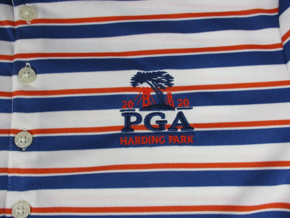 PGA Championship Harding Park Shirt Polo Womens Medium PGA Golf 2020 Striped - Image 3 of 4