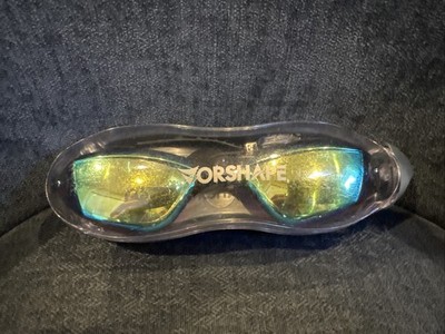 Vorshape Swim Goggles Adult Mirrored Iridescent Lenses with Hard Case USED