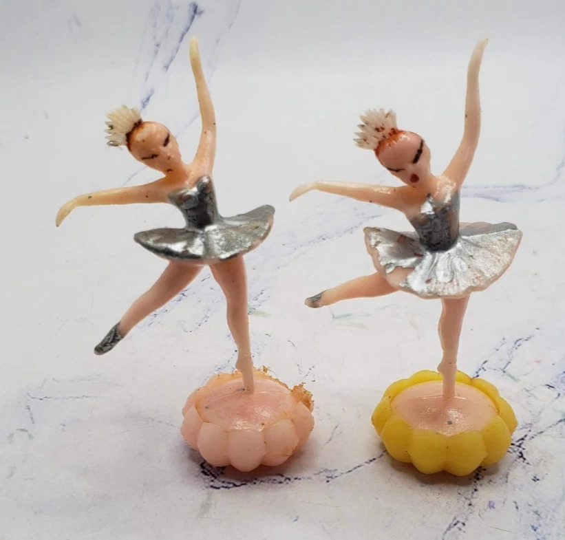 Lote de 6 adornos para pasteles bailarina vintage años 50 decoración de pasteles Foto 4 de 4