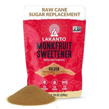 Golden Monk Fruit Sweetener with Erythritol, Raw Cane Sugar Substitute from Monk