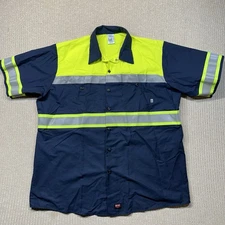 RED KAP 2XL Hi-Visibility Short Sleeve Reflect Work Shirt Type O Class 1