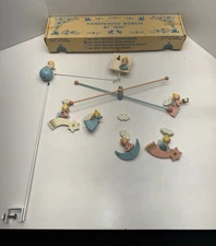 VINTAGE 1950s IRMI WOODEN NURSERY MOBILE #813 MUSICAL ANGELS BOXED WORKS
