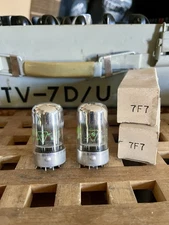 NOS/NIB 1950’s Sylvania 7F7 Vacuum Tubes Matched Pair Loctal 6SL7 Variant